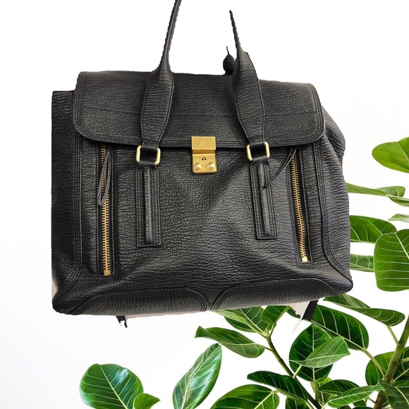 3.1 PHILLIP LIM LARGE PHASHLI CROSS BODY STRAP AND TWO SHORT HANDLES FRONT ZIPS - Picture 3 of 14